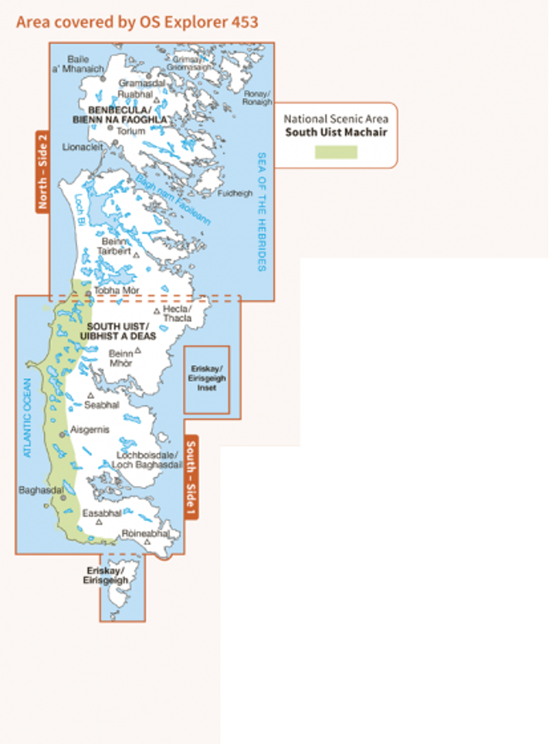 OS Explorer Map 453 Benbecula and South Uist/Beinn Na Faoghla Agus Uibhist a Deas-1